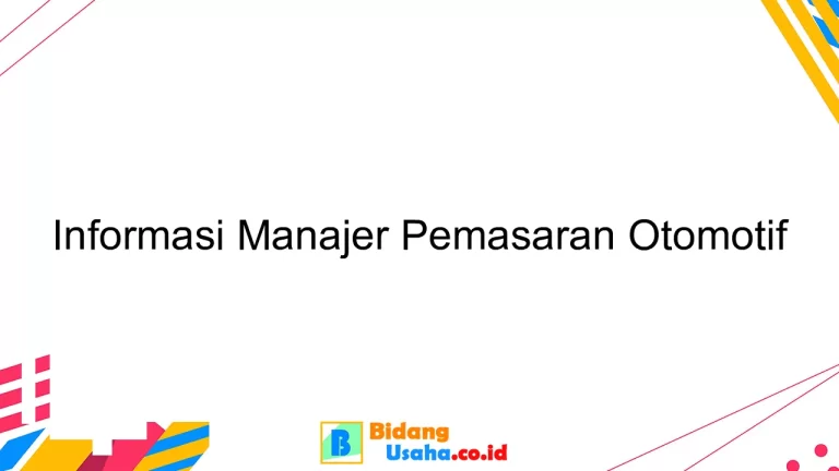 Informasi Manajer Pemasaran Otomotif