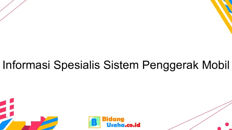 Informasi Spesialis Sistem Penggerak Mobil