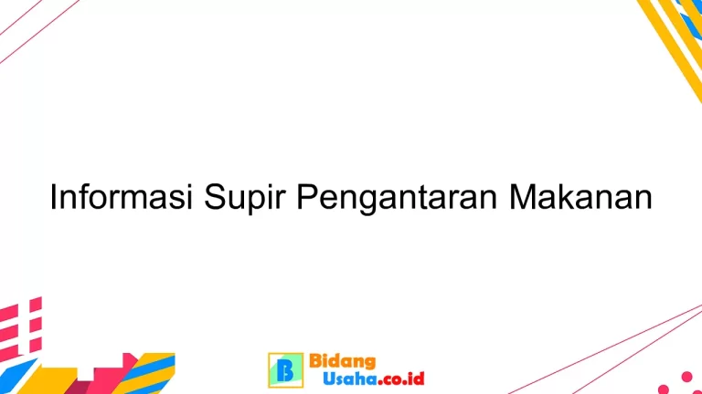 Informasi Supir Pengantaran Makanan