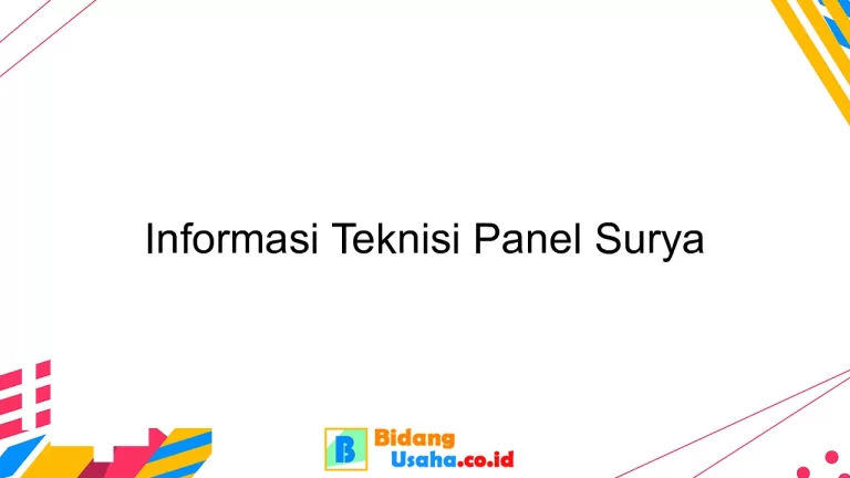 Informasi Teknisi Panel Surya