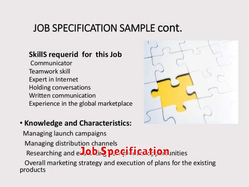 Job Specification