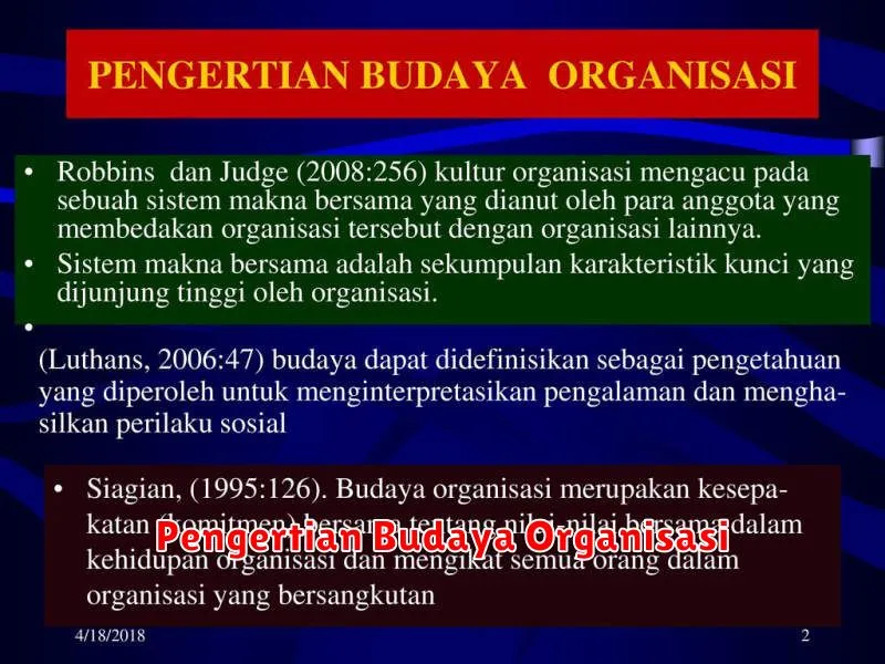 Pengertian Budaya Organisasi