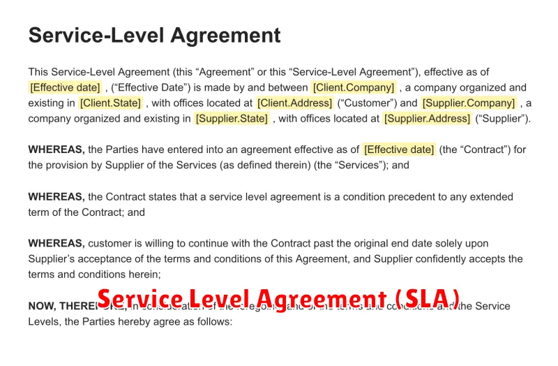 Service Level Agreement (SLA)